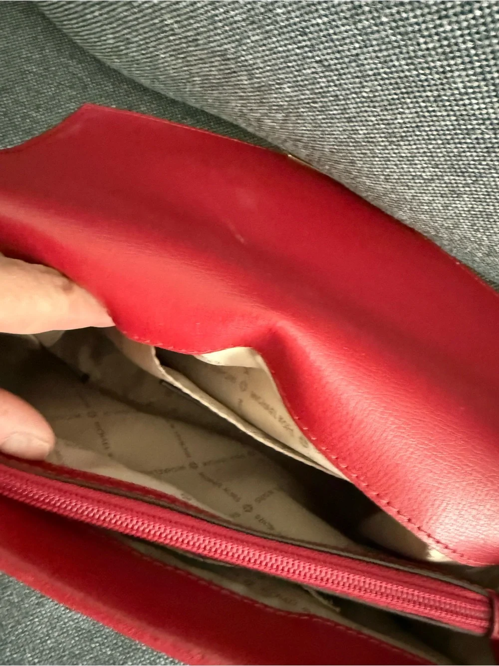 Michael Kors Red and Cream Graffiti Love Satchel